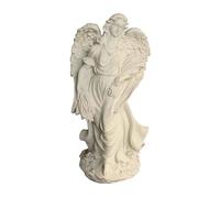 Relaxdays Angelo Tomba XXL, Pietra Artificiale, Resistente intemperie/Gelo/UV, 46,5x23x14 cm, Crema