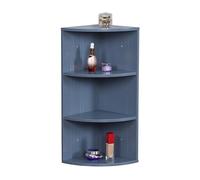 Relaxdays angolare, 3 Ripiani, scaffale da Bagno, salvaspazio, HLP: 62x35x25 cm, MDF, Grigio, Fibra di Legno, 62 x 35 x 25 cm