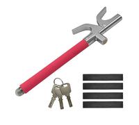 Relaxdays Antifurto Bloccasterzo Auto Universale, Lucchetto Blocca Volante, Protezione Sterzo Regolabile, Acciaio, Rosso