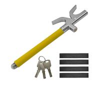 Relaxdays Antifurto Bloccasterzo Auto Universale, Lucchetto Blocca Volante, Protezione Sterzo Regolabile,Acciaio, Giallo