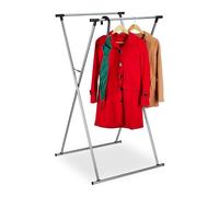 Stand appendiabiti Porta abiti pieghevole Stendino per vestiti 2 aste Argento