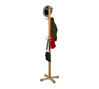 relaxdays Appendiabiti Alto ad Albero in bambù con 12 Ganci, HLP: 180 x 50 x 50 cm, Color Legno Naturale