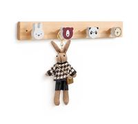 Relaxdays Appendiabiti bambini 4 ganci animali