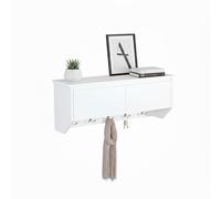 Relaxdays Appendiabiti da parete 5 ganci con vano