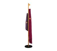 Relaxdays Appendiabiti da Terra a Stelo, H x D: 172 x 29 cm, Stand Attaccapanni con 5 Ganci, Omino Autoportante, Nero, Marmo, 1 pz