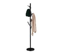 Relaxdays Appendiabiti da Terra, Attaccapanni in Metallo, 12 Ganci, HxD 176 x 30 cm, Guardaroba Stabile, Portabiti, Nero, Ferro, 1 pz