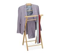 Relaxdays Stummer Diener Appendiabiti in bambù, Pieghevole per Bagno o Camera da Letto, Servo Muto HLP 110x47x38cm, Colore Legno Chiaro, 1 pz