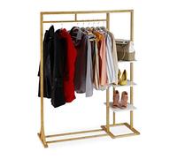 relaxdays Appendiabiti in Bambù, Armadio Aperto, Asse Appendiabiti, Scomparti & Box, HLP 3x155x120 cm, Legno Naturale