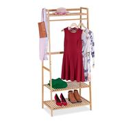 Relaxdays Appendiabiti in bambù con 3 ripiani