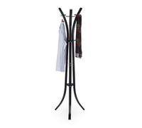 Relaxdays Appendiabiti da Terra, Attaccapanni Moderno, per Corridoio, Ingresso, 9 Ganci, 175 cm, Metallo, Nero, Ferro