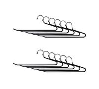 Relaxdays Appendiabiti per Pantaloni, Set da 12, Antiscivolo, salvaspazio, HBT: 17,5 x 35 x 0,5 cm, Appendiabiti, Nero