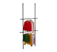 Relaxdays Appendiabiti Telescopico, Sistema Componibile per Cabina Armadio, 2 Aste H: 165-300 cm, L: 75-120 cm, Nero