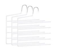 Relaxdays Appendini Multipli per Pantaloni, Set da 3, Antiscivolo, salvaspazio, HxL: 35 x 32 cm, Bianco