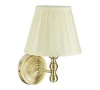 Relaxdays Applique in Tessuto, Paralume Design Vintage, Attacco E14, Montaggio a Parete, per Camera da Letto, Oro/Ottone