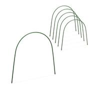 Relaxdays Archi per Tunnel da Coltivazione, Set da 6, Costruzione Individuale, Acciaio Plastificato, HL: 60x62 cm, Verde, 60 x 62 x 1 cm
