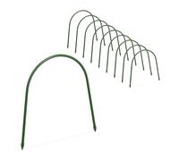Relaxdays Archi per Tunnel Orto, Set da 10, Picchetti per Serre e Letti Rialzati, in Acciaio Pieghevole e Robusto, Verde, 31 x 33 cm
