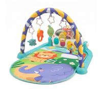 Relaxdays arco gioco, con giocattoli, musica e luci, tappeto giungla blu