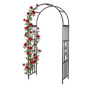 Relaxdays Arco in Metallo per Rose e Piante rampicanti, H: 206 cm, L: 114 cm, P: 50 cm, Nero