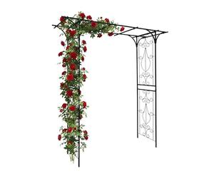 Relaxdays Arco Metallico per Rose e Piante rampicanti, 206×204×52 cm, Nero