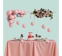 Relaxdays Arco Palloncini Struttura Tavolo, Base Estensibile, Decorazioni Compleanno H: 78,5-118cm, L: 107-265cm, Bianco