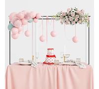 Relaxdays Arco Palloncini Struttura Tavolo, Base Estensibile, Decorazioni Compleanno H: 78,5-118 cm, L: 107-265 cm, Nero