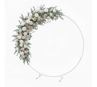 Relaxdays Arco per Palloncini Rotondo in Metallo per Matrimoni e Compleanni, Ø 195 cm Bianco
