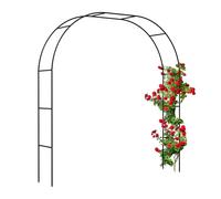 Relaxdays Arco per Rose Rampicanti da Giardino, H: 250 cm, Larghezza Regolabile, Sostegno per Piante, in Acciaio, Nero
