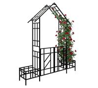 Relaxdays Arco per rose con porta e fioriere