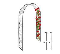 Relaxdays Arco per Rampicanti da Giardino, Sostegno in Ferro per Rose, 216x125x36 cm, Supporto Vintage per Piante, Nero, 216x150x36 cm