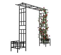 Relaxdays Arco per Rose e rampicanti, Metallo Resistente, 259 x 173 x 43 cm, Nero
