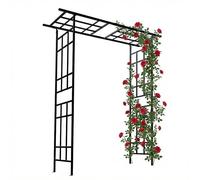 Relaxdays Arco per rose in metallo, altezza e larghezza regolabili, nero