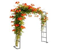 Relaxdays Arco per Rose, Metallo, HxLxP: 220 x 200 x 38 cm, Arco per rampicanti, Nero