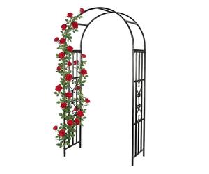 Relaxdays Arco per rose nero in ferro