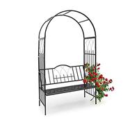 Arco per rose con panchina 14,6 kg Acciaio Arco da giardino con panchina