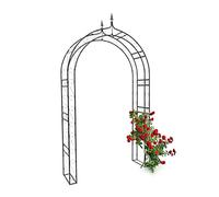 Relaxdays Arco per Rose Rampicanti, HLP: 242x138x35,5 cm, Struttura Resistente alle Intemperie, Design Romantico, Nero