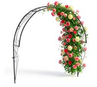 Relaxdays Arco per Rose semicircolare, Metallo, 105 x 100 x 21 cm, per rampicanti su finestre e Porte, da Parete, Nero