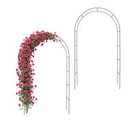 Relaxdays Arco per Rose, Set 2, Arco Giardino, HxLxP: 240x140x38 cm, per rampicanti, Nero