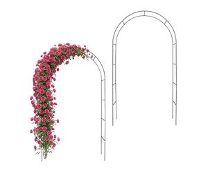 Relaxdays Arco per Rose, Set 2, Arco Giardino, HxLxP: 240x140x38 cm, per rampicanti, Nero