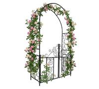 Relaxdays Arco rose con cancello