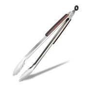 Relaxdays, argento Pinza da Cucina, Acciaio & Manico Legno, Accessori per Cucinare, Forchettone Spaghetti & Insalata,38cm