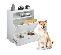 Ciotole Cani Rialzate Armadietto Stazione Cibo Funzionale HxLxP: 68 x 60 x 33 cm