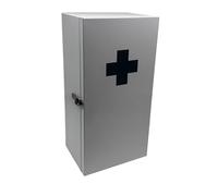 Armadietto medicinali Relaxdays, 3 Scomparti, HxLxP: 42 x 21 x 15,5 cm, per medicinali, da Parete, Bianco/Grigio