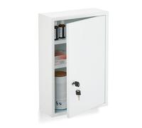 Armadietto Medicinali Pronto Soccorso Cassetta Parete Acciaio 45x30x12 cm Bianco