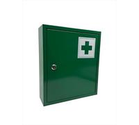 Relaxdays Armadietto Medico con Serratura, 3 Scomparti, da Appendere, Verde, HxLxP: 36x31x10 cm