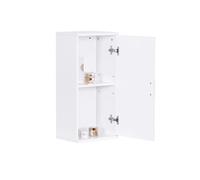 Relaxdays Armadietto pensile per Bagno, 2 Scomparti, HxLxP: 62 x 30 x 21 cm, ripiano Regolabile, Slim, MDF, Bianco