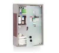 Relaxdays Armadietto Pronto Soccorso, Cassetta Medica, 3 Scomparti, Kit Medicina