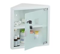 Armadietto Pronto Soccorso Farmaci Cassetta Medicinali Croce Vetro 30x30x17,5 cm