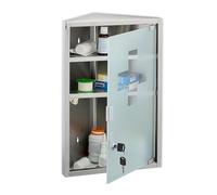 Armadietto Medicinali Pronto Soccorso Cassetta Medicine Anta Vetro 45x30x17,5 cm