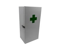 Relaxdays Armadio, 3 Scomparti, HxLxP: 42 x 21 x 15,5 cm, per medicinali, da Parete, Bianco/Verde, 100% Ferro, 42 x 21 x 15.5 cm