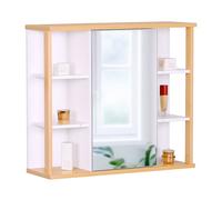 Relaxdays Armadio a specchio con bambù